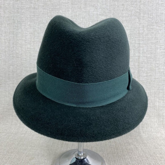 Lock And Co Rabbit Felt Quirky Trilby Bowler Hat Womens 22" Green Fedora - Picture 5 of 8
